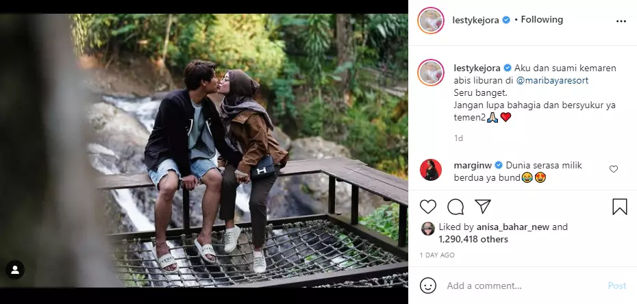 Lesty unggah potret mesra bareng suami Instagram