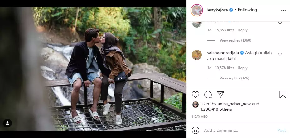 Lesty unggah potret mesra bareng suami Instagram