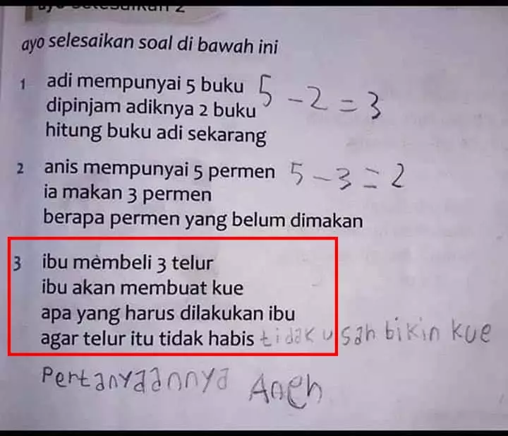 jawaban soal anak sekolah © 2021 brilio.net jawaban soal anak sekolah © 2021 brilio.net