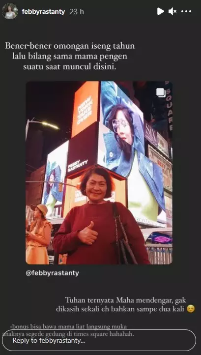 ucapan iseng Febby Rastanty satu tahun lalu jadi kenyataan © Instagram/@febbyrastanty
