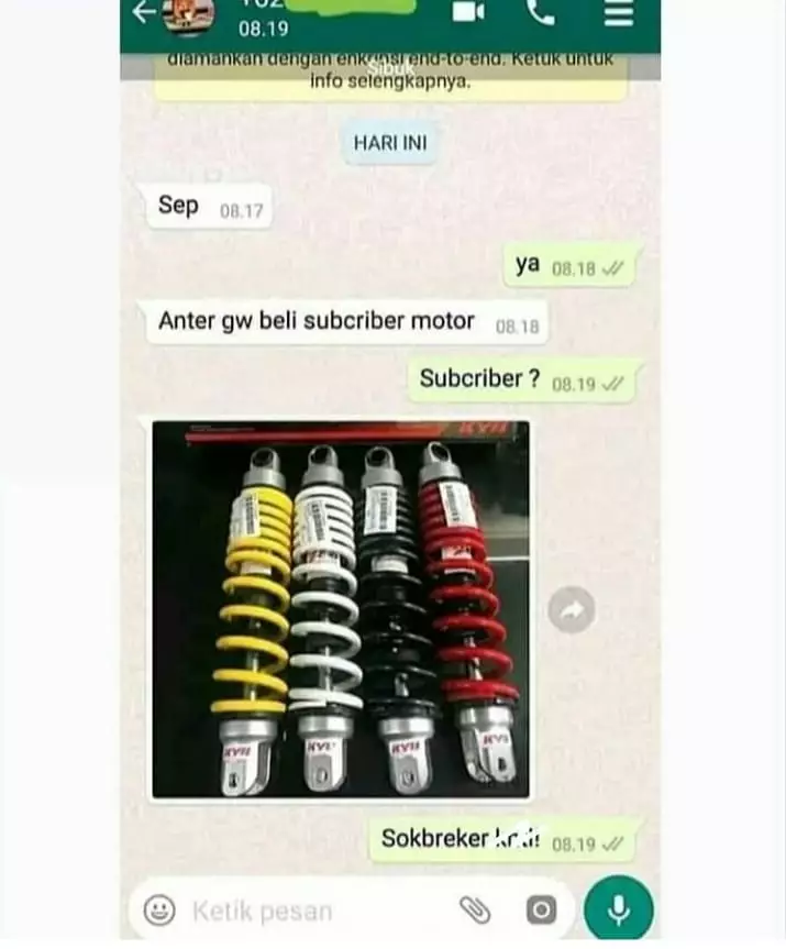 chat lucu sok pake bahasa Inggris kocak © 2021 instagram.com