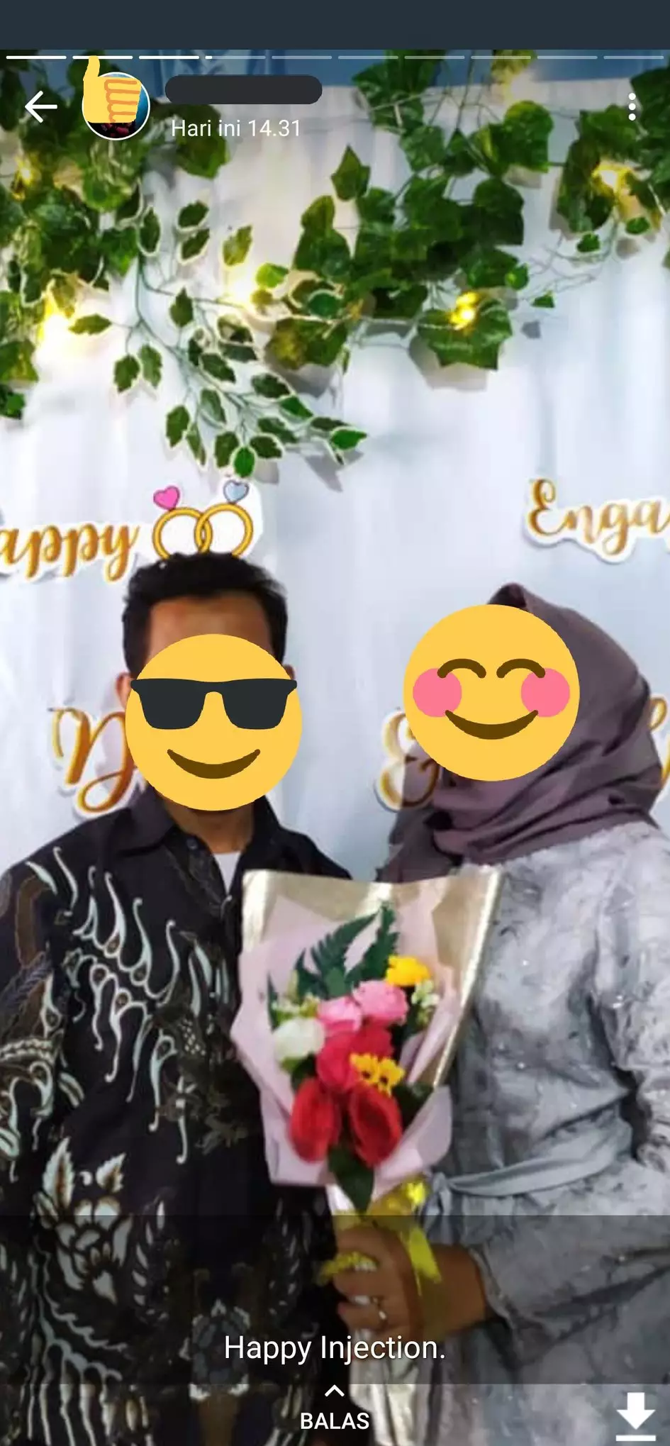 kesalahan di status WA pas pakai bahasa Inggris © 2021 twitter.com