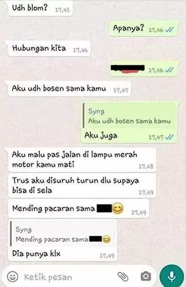 chat diajakin putus tapi alasannya sepele © 2021 berbagai sumber