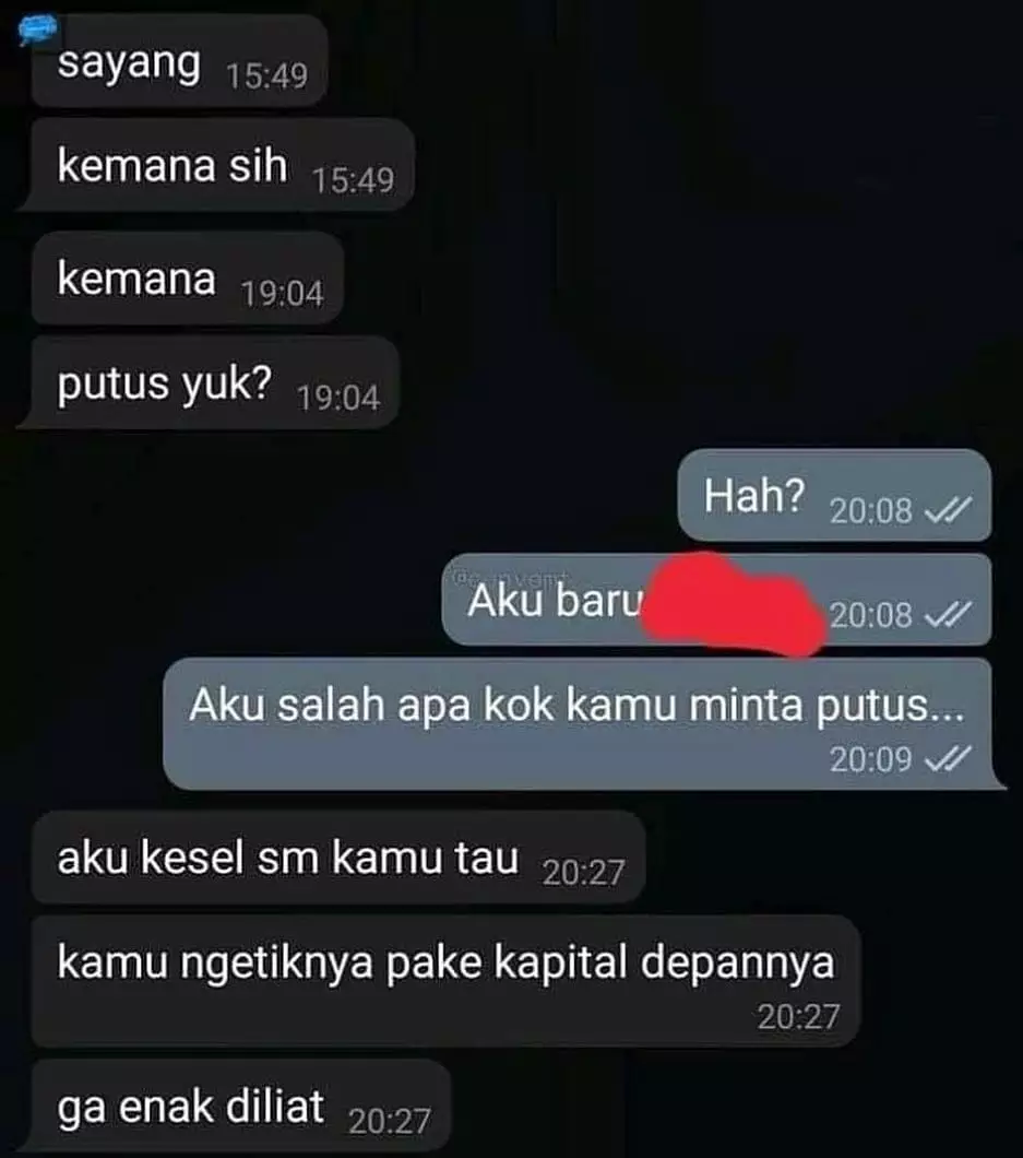 chat diajakin putus tapi alasannya sepele © 2021 berbagai sumber