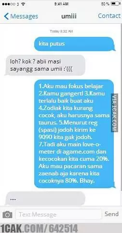 chat diajakin putus tapi alasannya sepele © 2021 berbagai sumber