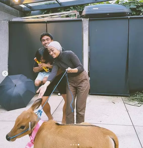 momen bahagia Ayudia dapat kado anak sapi © berbagai sumber momen bahagia Ayudia dapat kado anak sapi © berbagai sumber