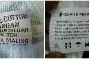 13 Peringatan lucu tertulis di baju ini absurdnya bikin melongo