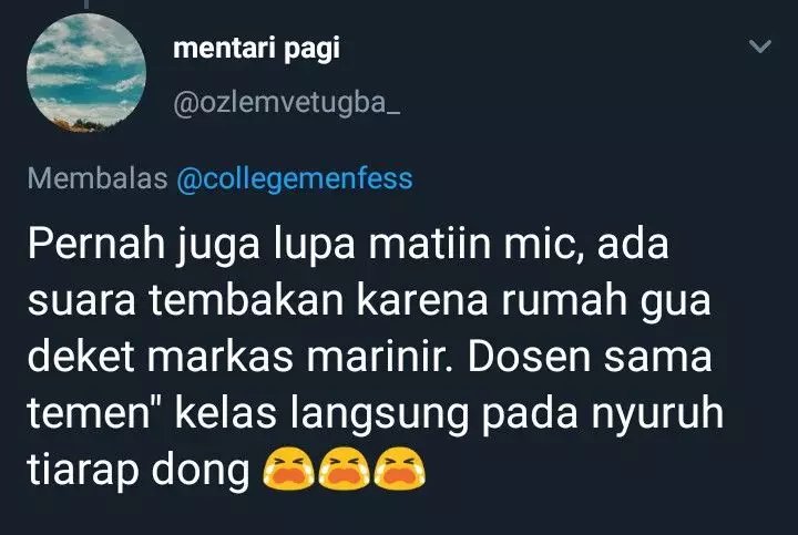 kejadian lucu saat kuliah online Twitter