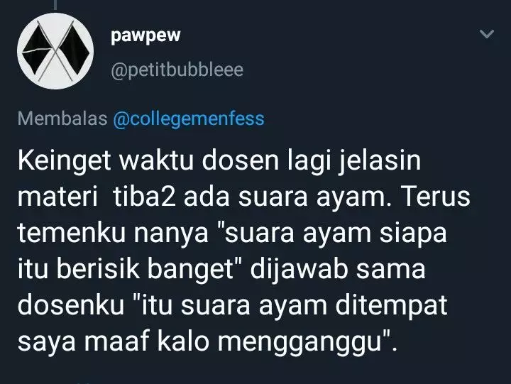 kejadian lucu saat kuliah online Twitter