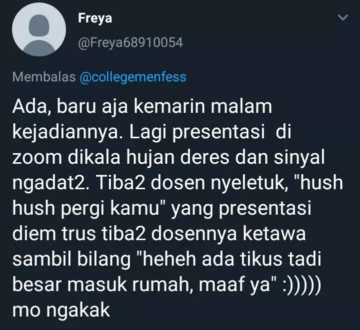 kejadian lucu saat kuliah online Twitter