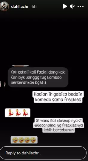 jawaban menohok Dahlia Poland © Instagram/@dahliachr