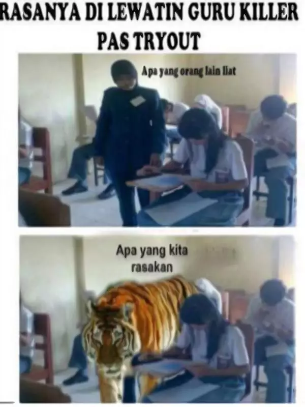 Aksi lucu siswa © 2021 brilio.net
