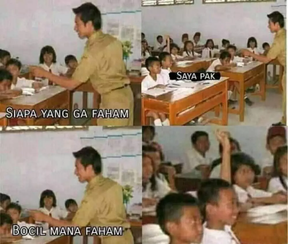 Aksi lucu siswa © 2021 brilio.net