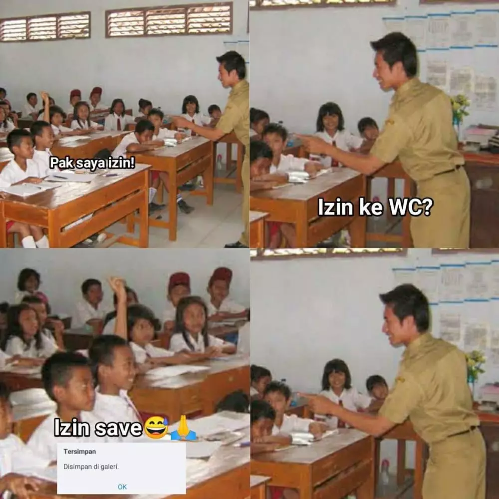 Aksi lucu siswa © 2021 brilio.net