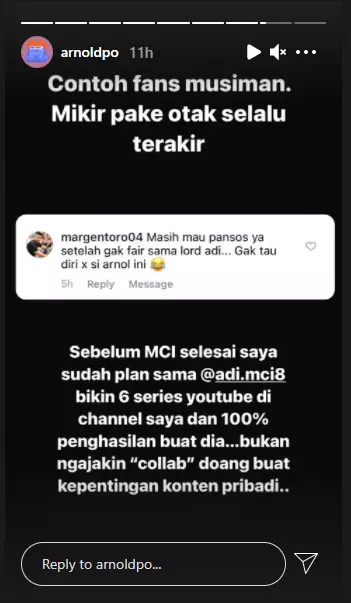 Chef Arnold kesal dituding pansos sama Lord Adi Instagram Chef Arnold kesal dituding pansos sama Lord Adi Instagram