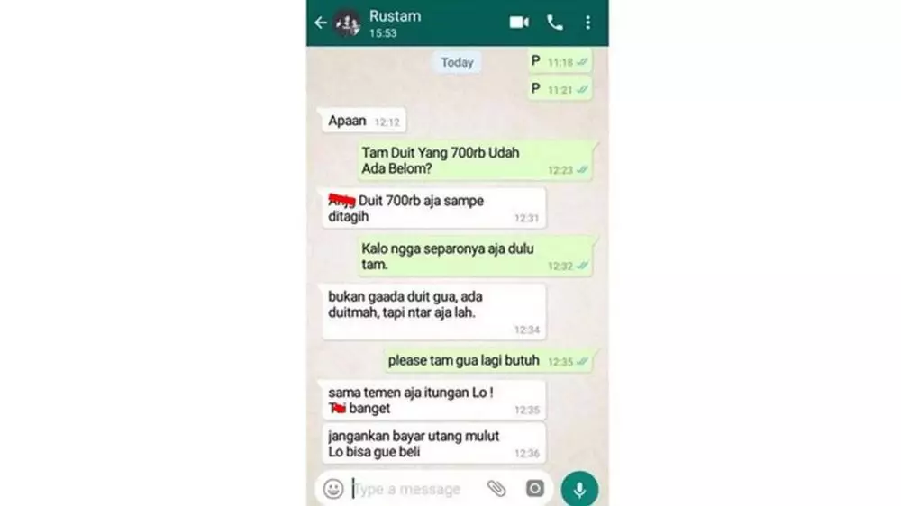 17 Chat tagih utang ini bikin gregetan berbagai sumber