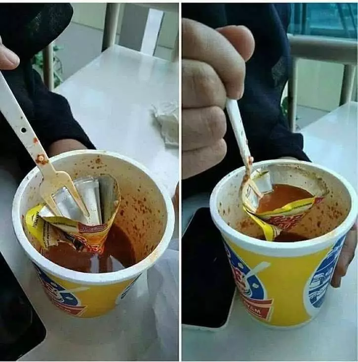 potret orang mau makan malah ribet sendiri © 2021 instagram.com