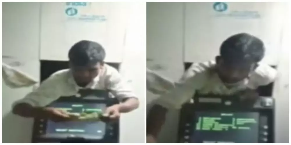 Pencuri terjebak di dinding ATM © Istimewa