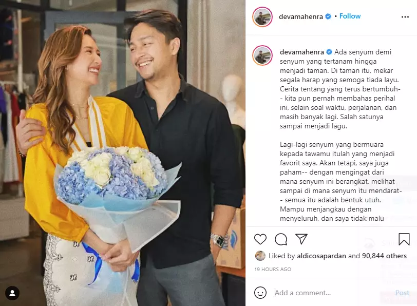 Ucapan manis Deva Mahenra di ultah Mikha Tambayong Instagram Ucapan manis Deva Mahenra di ultah Mikha Tambayong Instagram
