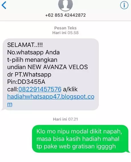 27 Balasan SMS penipuan ini kocak berbagai sumber