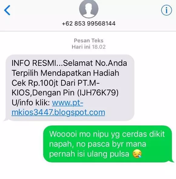 27 Balasan SMS penipuan ini kocak berbagai sumber