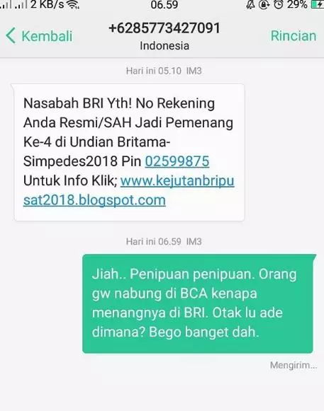 27 Balasan SMS penipuan ini kocak berbagai sumber