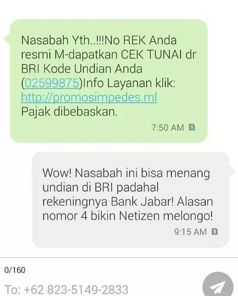 27 Balasan SMS penipuan ini kocak berbagai sumber