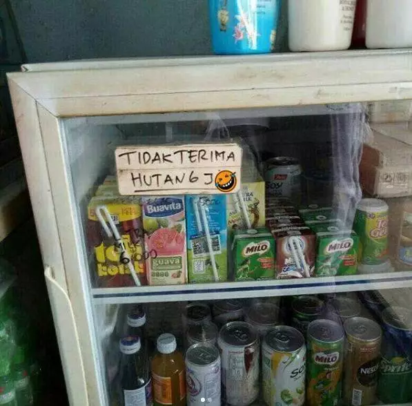 25 Tulisan lucu laranganutang di warung berbagai sumber
