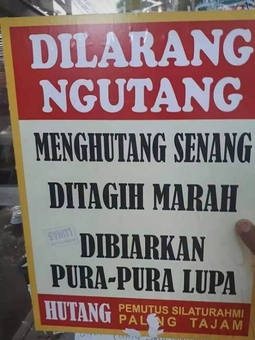 25 Tulisan lucu laranganutang di warung berbagai sumber