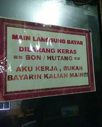 25 Tulisan lucu laranganutang di warung berbagai sumber