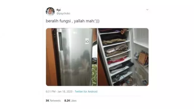 13 Potret kulkas alih fungsi jadi lemari berbagai sumber