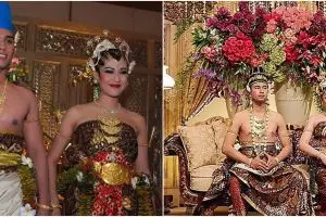 Penampilan 11 seleb menikah pakai adat Jawa dodotan, kental ritual
