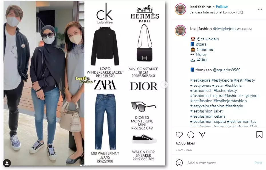 harga outfit Lesty Kejora ini setara rumah © berbagai sumber