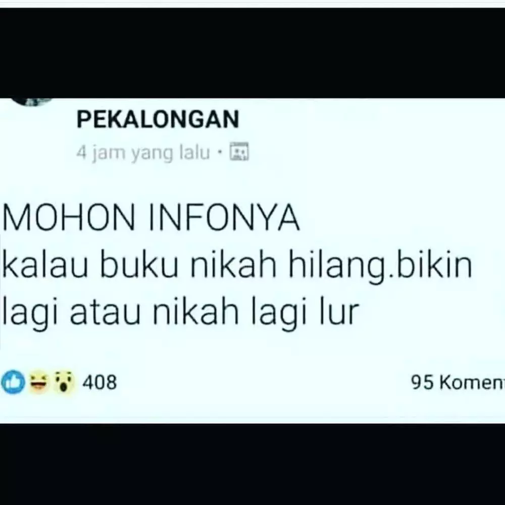 status FB guyonan singkat yang lucu abis © 2021 instagram.com