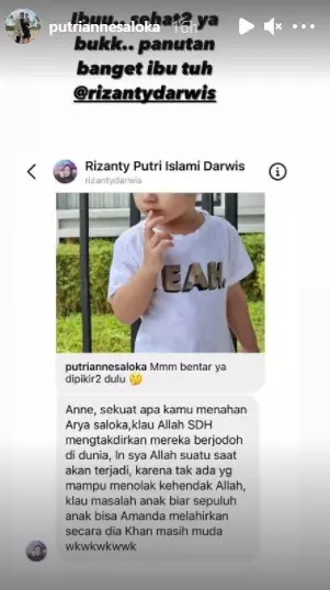 Respon santai Putri Anne saat Arya Saloka didoakan jodoh dengan Amanda © Instagram/@putriannesaloka Respon santai Putri Anne saat Arya Saloka didoakan jodoh dengan Amanda © Instagram/@putriannesaloka