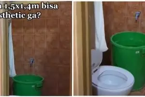 Pria ini renovasi kamar mandi sempit jadi estetik, ada akuariumnya