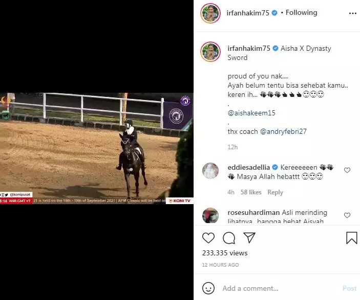 Ucapan bangga Irfan Hakim © berbagai sumber