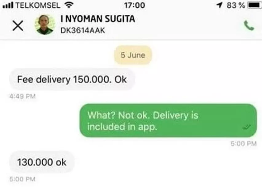 pelanggan ojek online malah bales pakai bahasa asing © 2021 berbagai sumber