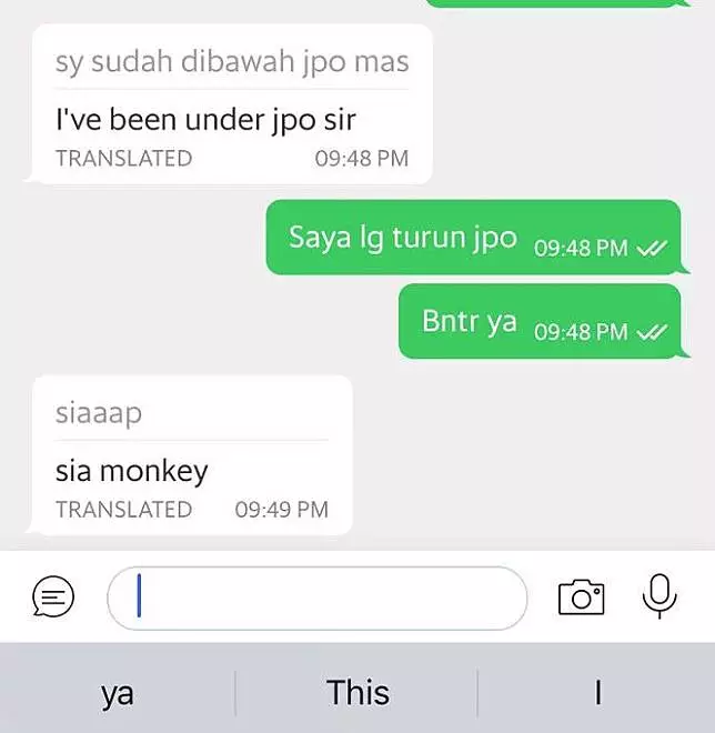 pelanggan ojek online malah bales pakai bahasa asing © 2021 berbagai sumber