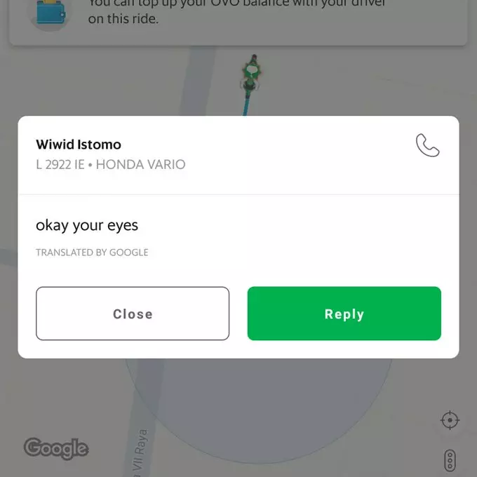 pelanggan ojek online malah bales pakai bahasa asing © 2021 berbagai sumber