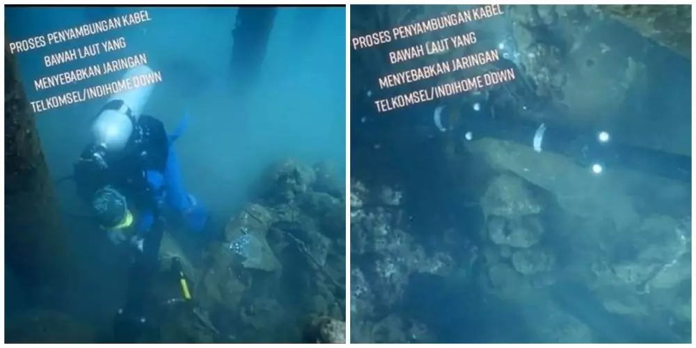 Proses penyambungan kabel IndiHome © TikTok