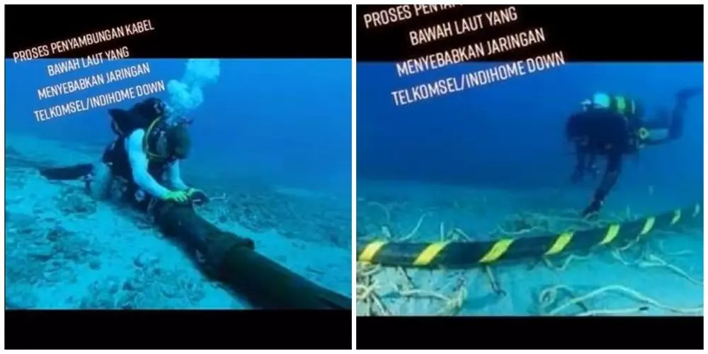 Proses penyambungan kabel IndiHome © TikTok
