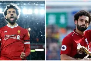 Mo Salah lepas jersey saat selebrasi, viral punya 'sayap malaikat'