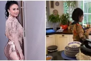  7 Ide menata dapur ala Yuni Shara, asri penuh tanaman