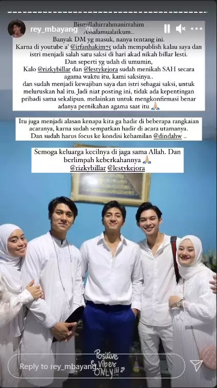 cerita rey jadi saksi nikah © 2021 Instagram