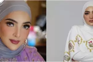 13 Gaya Ashanty saat pakai hijab, cantiknya ala wanita Timur Tengah