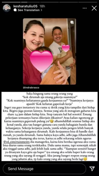 Dikira menganggur ini jawaban suami Mona Ratuliu Instagram