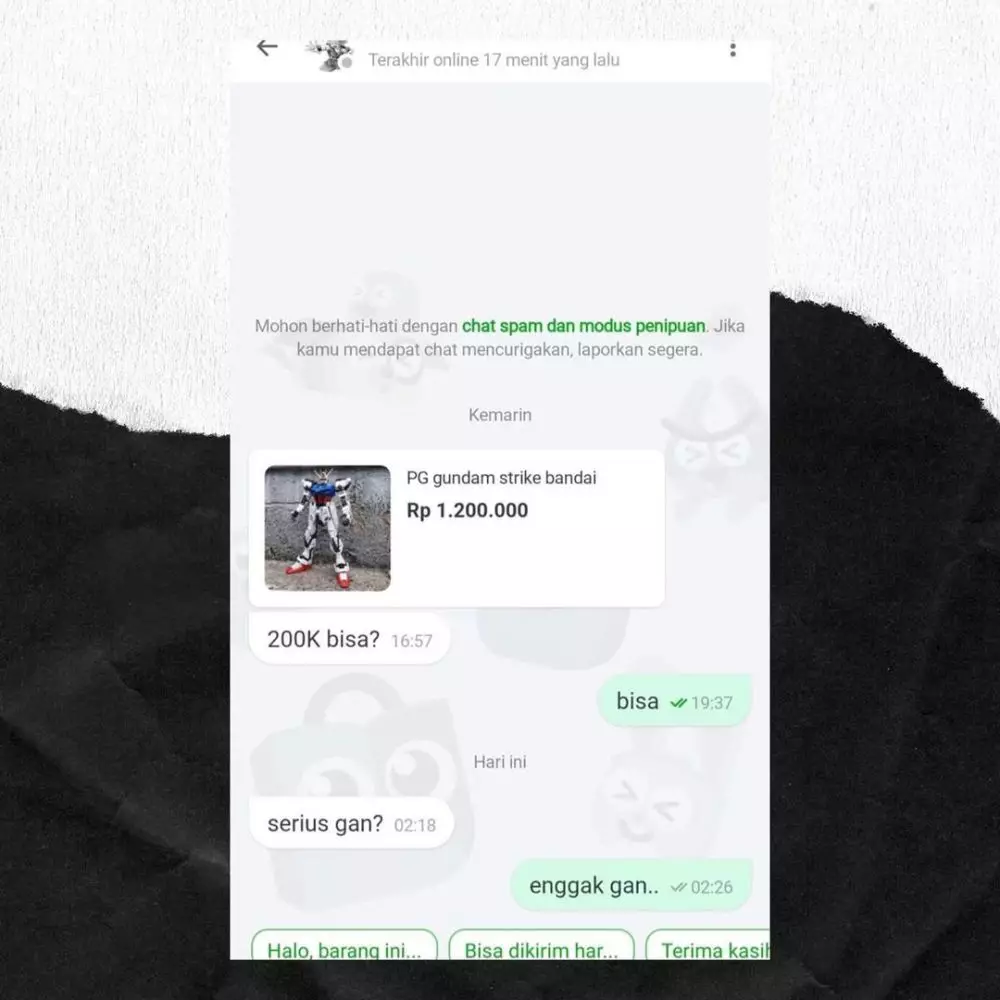 balasan chat penjual online shop malah bingungin © 2021 instagram.com