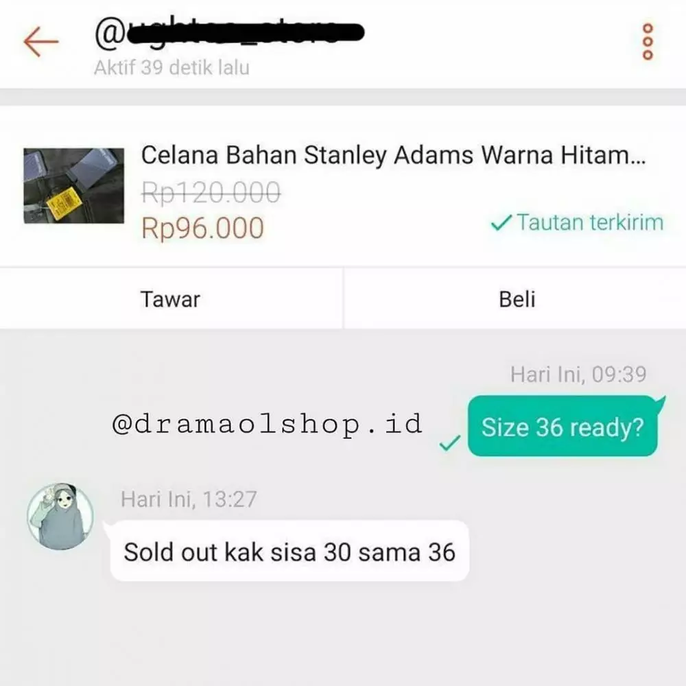 balasan chat penjual online shop malah bingungin © 2021 instagram.com