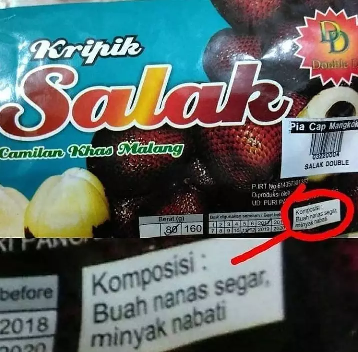 tulisan di komposisi makanan bingungin banget © 2021 1cak.com